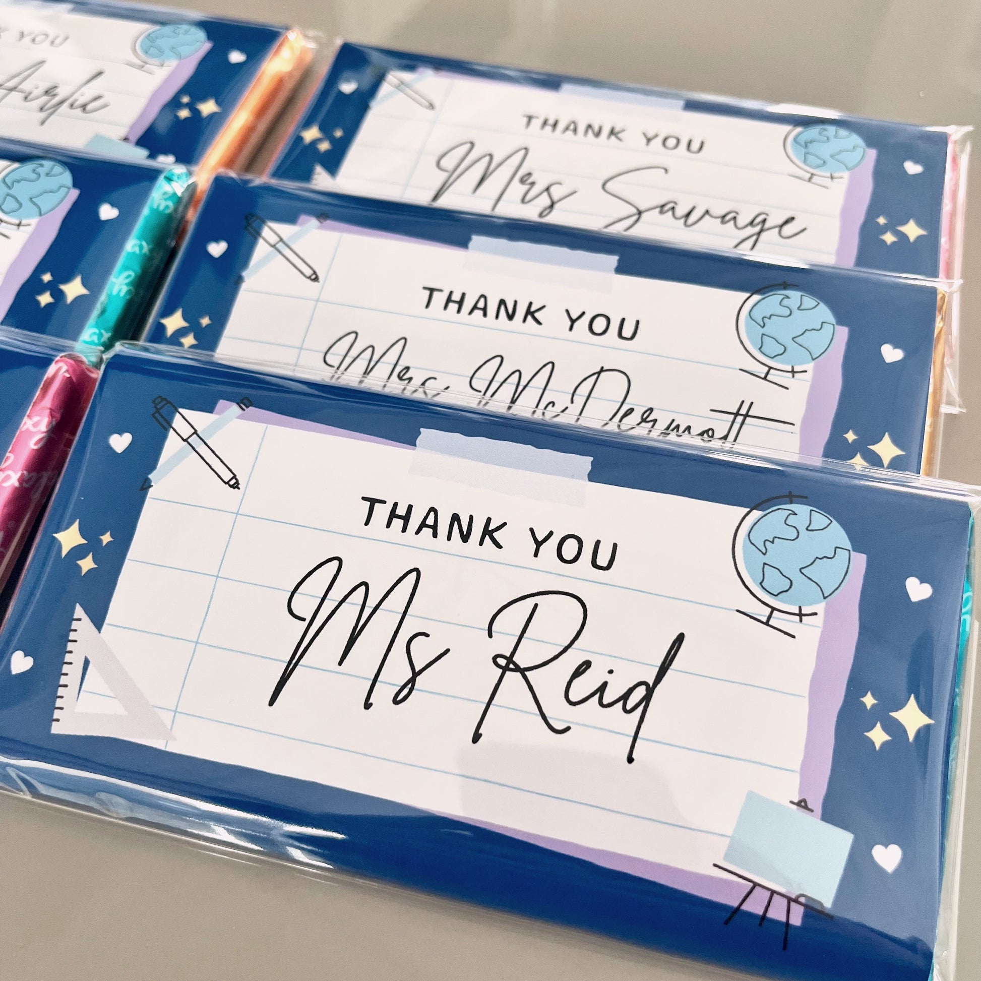 Personalised Navy Thank You Teacher Chocolate Bar - Blush Boulevard Chocolate Bar