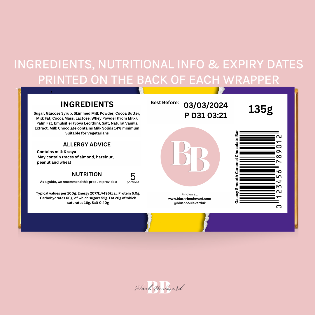 Papa Galaxy Smooth Caramel Chocolate Bar - Blush Boulevard Chocolate Bar
