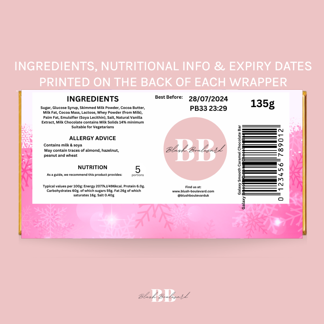 Personalised Pink Santa's Nice List Chocolate Bar - Blush Boulevard Chocolate Bar