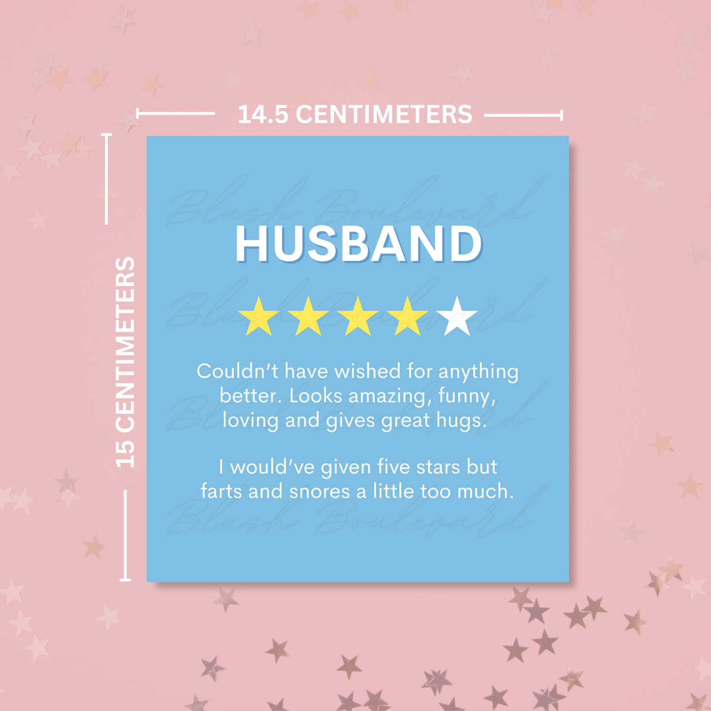 Husband Star Rating Review Card