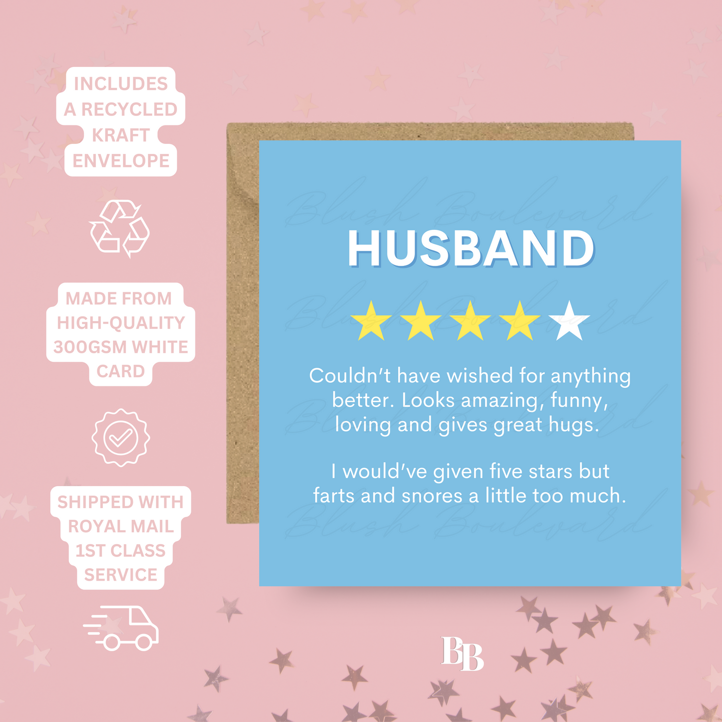 Husband Star Rating Review Card