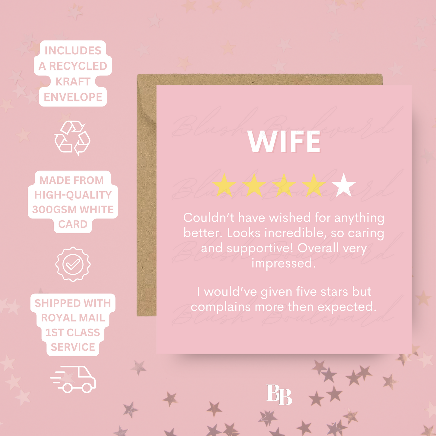 Wife Star Rating Review Card