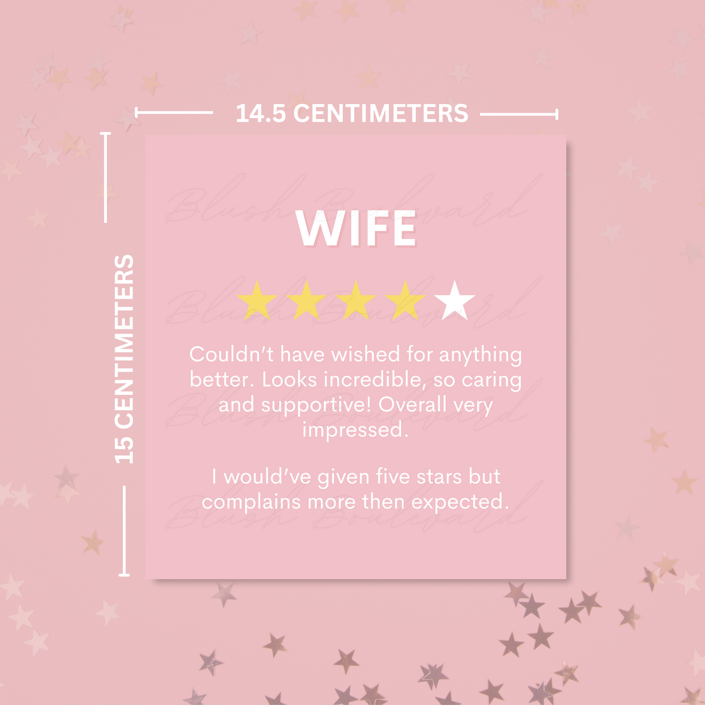 Wife Star Rating Review Card