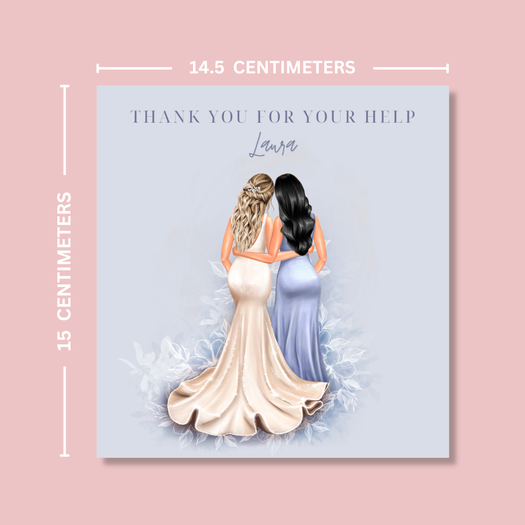 Personalised Blue Thank You Wedding Card - Blush Boulevard Greeting Card