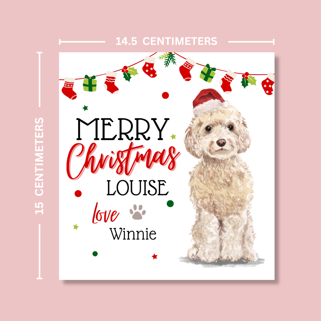 Personalised Cockapoo Christmas Card - Blush Boulevard Greeting Card