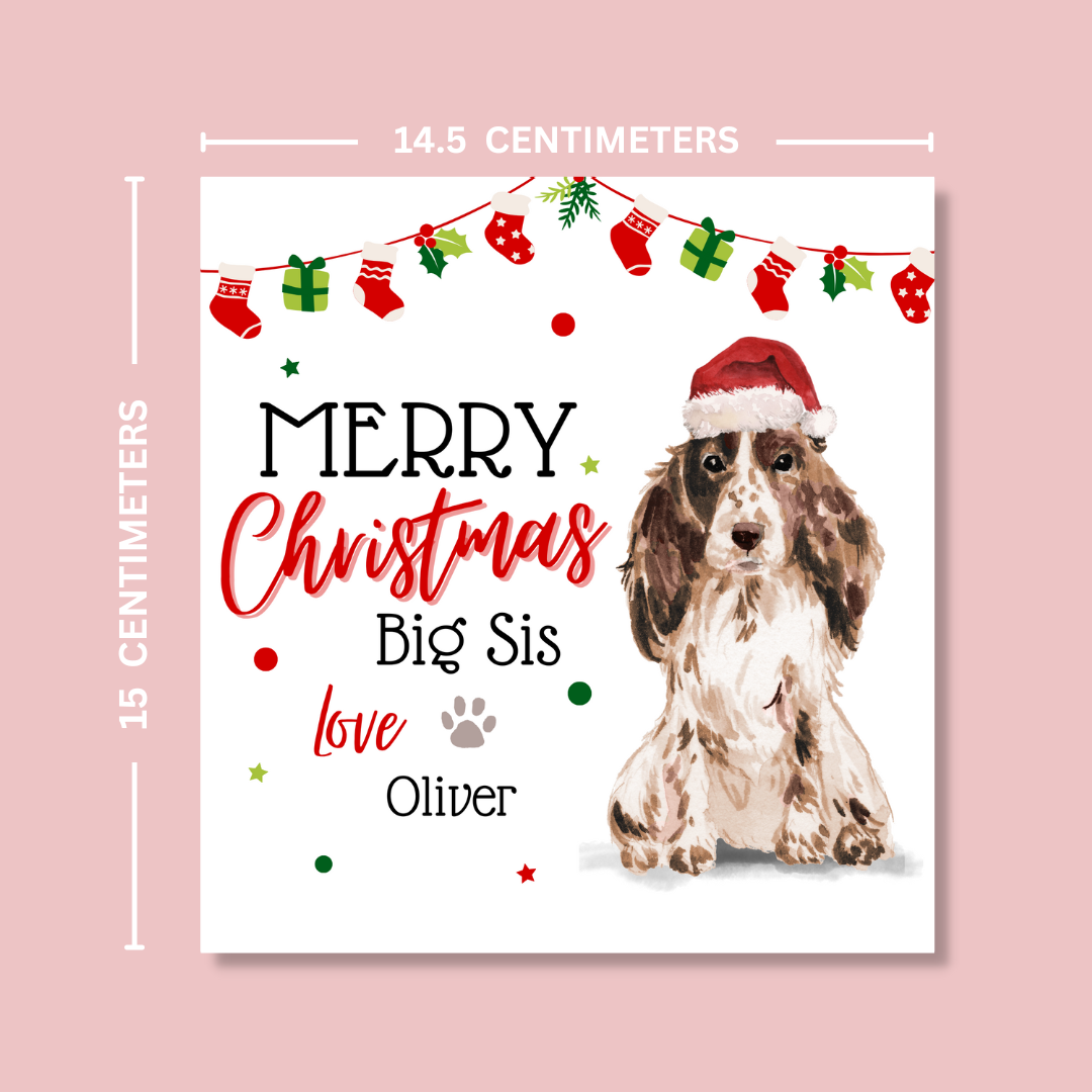 Personalised Cocker Spaniel Christmas Card - Blush Boulevard Greeting Card