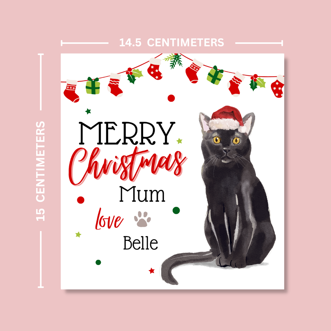 Personalised Bombay Cat Christmas Card - Blush Boulevard Greeting Card
