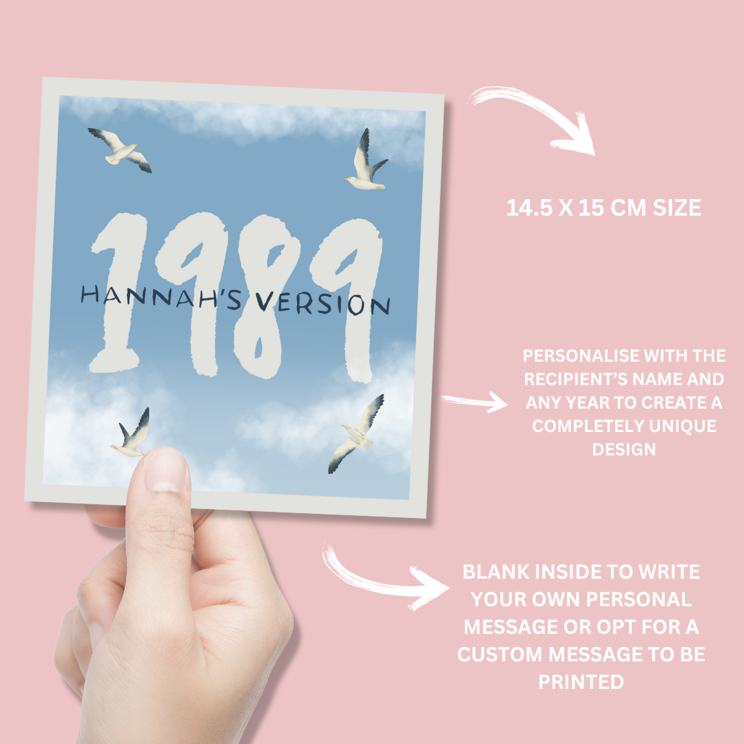 Personalised Taylor Swift 1989 Inspired Card - Blush Boulevard Greeting Card
