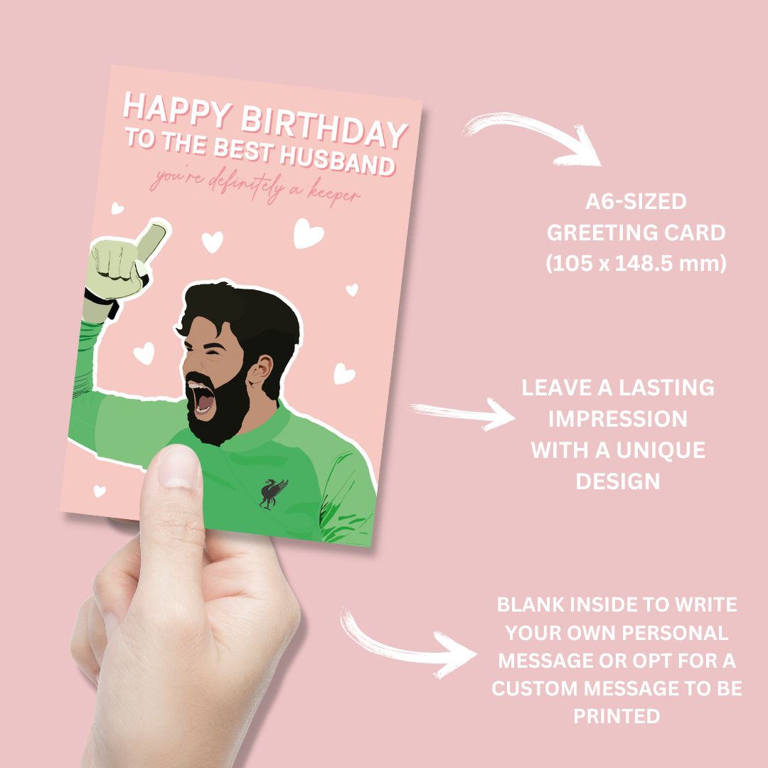 Alisson Becker Liverpool Birthday Card - Blush Boulevard Greeting Card