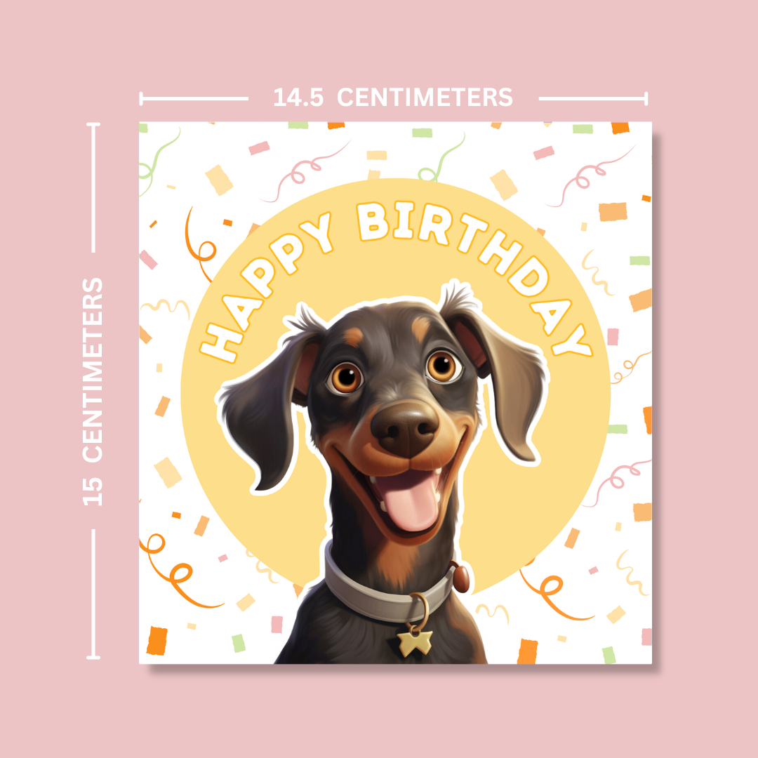 Dobermann Dog Happy Birthday Card - Blush Boulevard Greeting Card