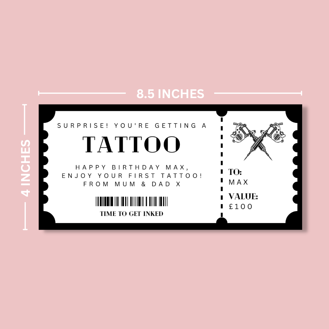 Personalised Tattoo Ticket - Blush Boulevard Ticket