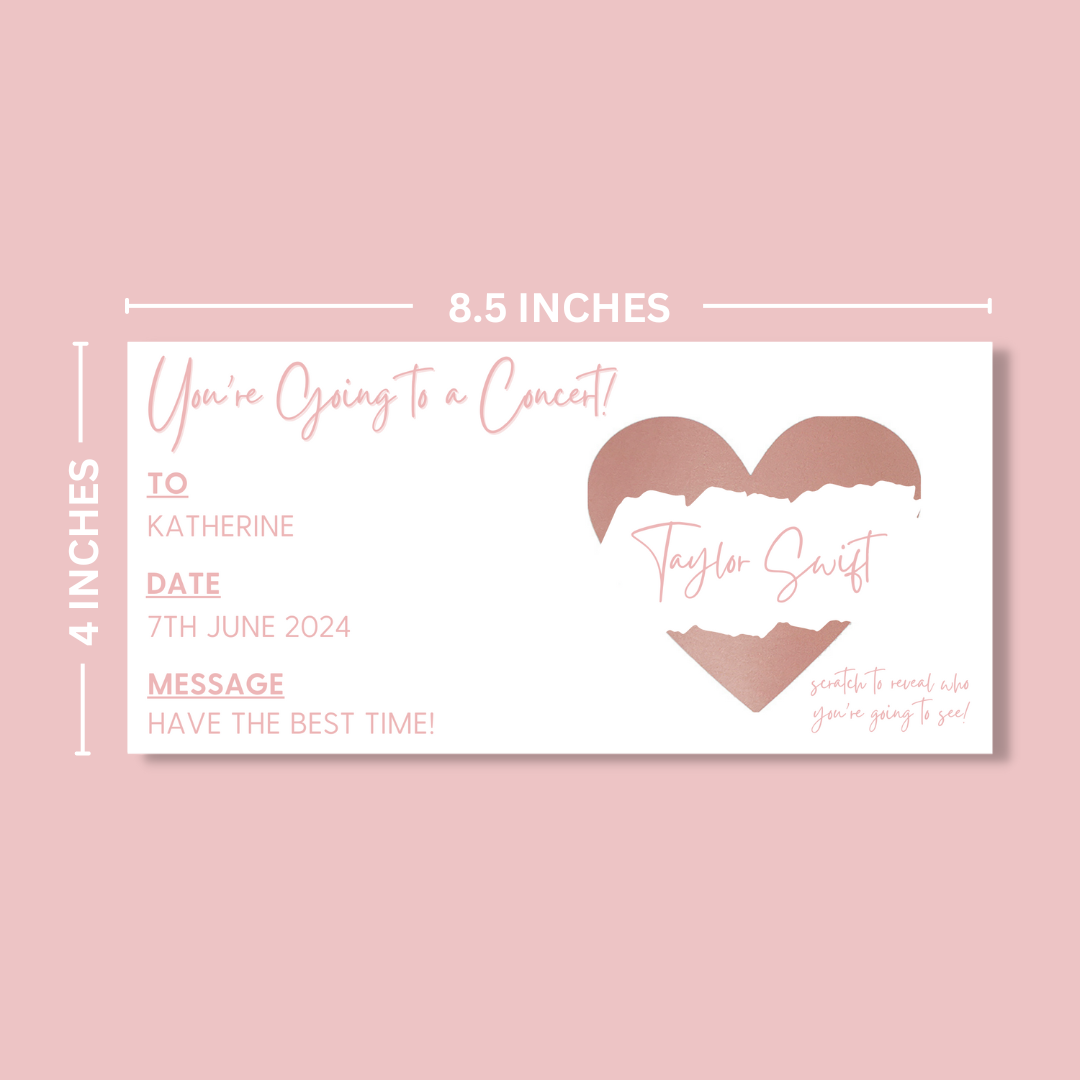 Personalised Scratch Off Concert/Show Ticket - Blush Boulevard Ticket
