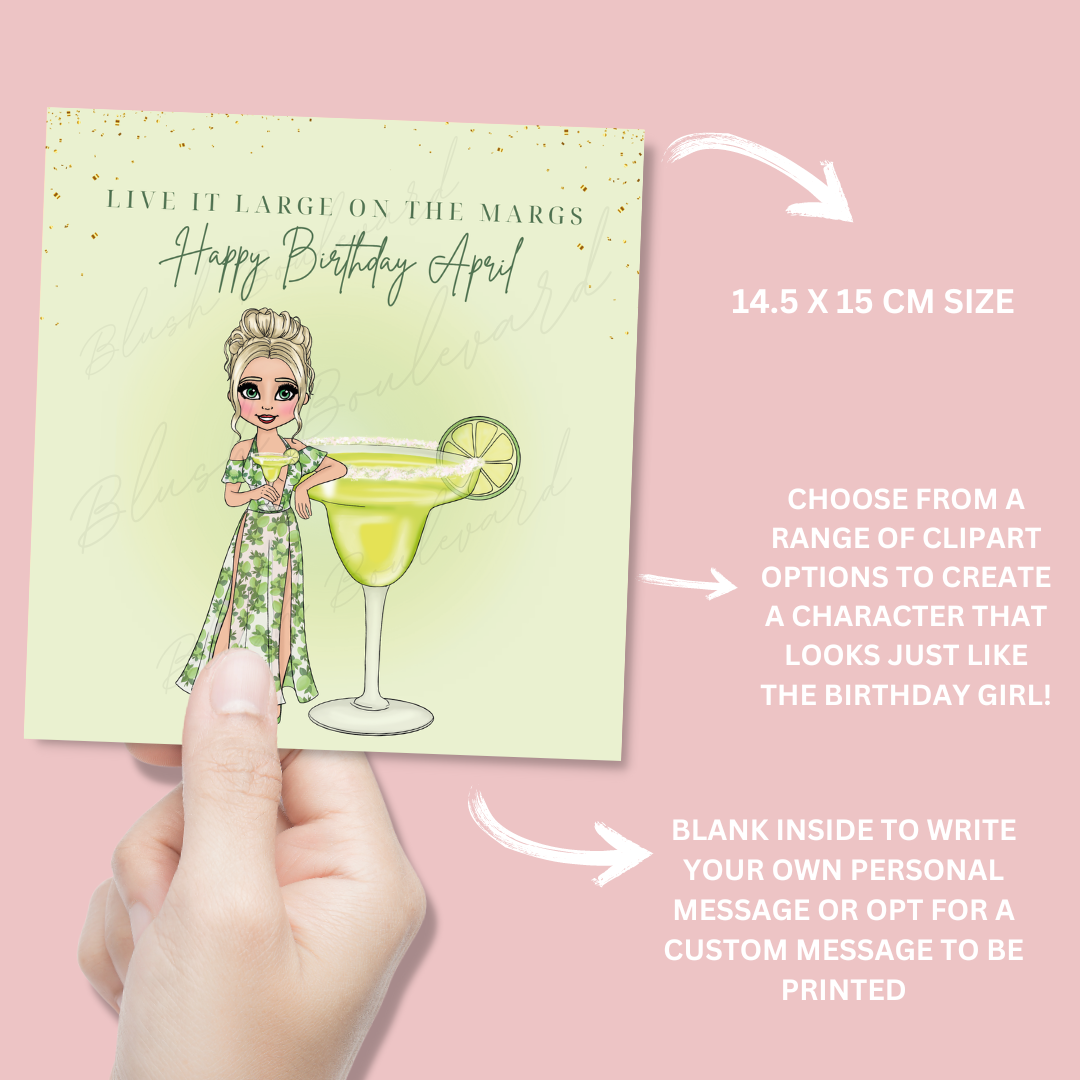 Personalised Margarita Birthday Card