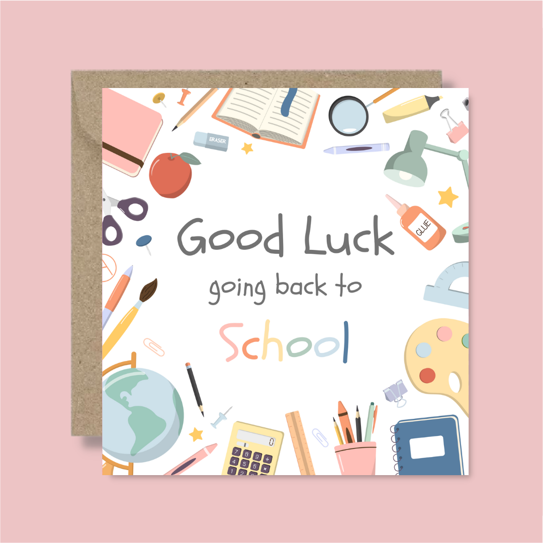 Good Luck Back To School Card - Blush Boulevard Greeting Card