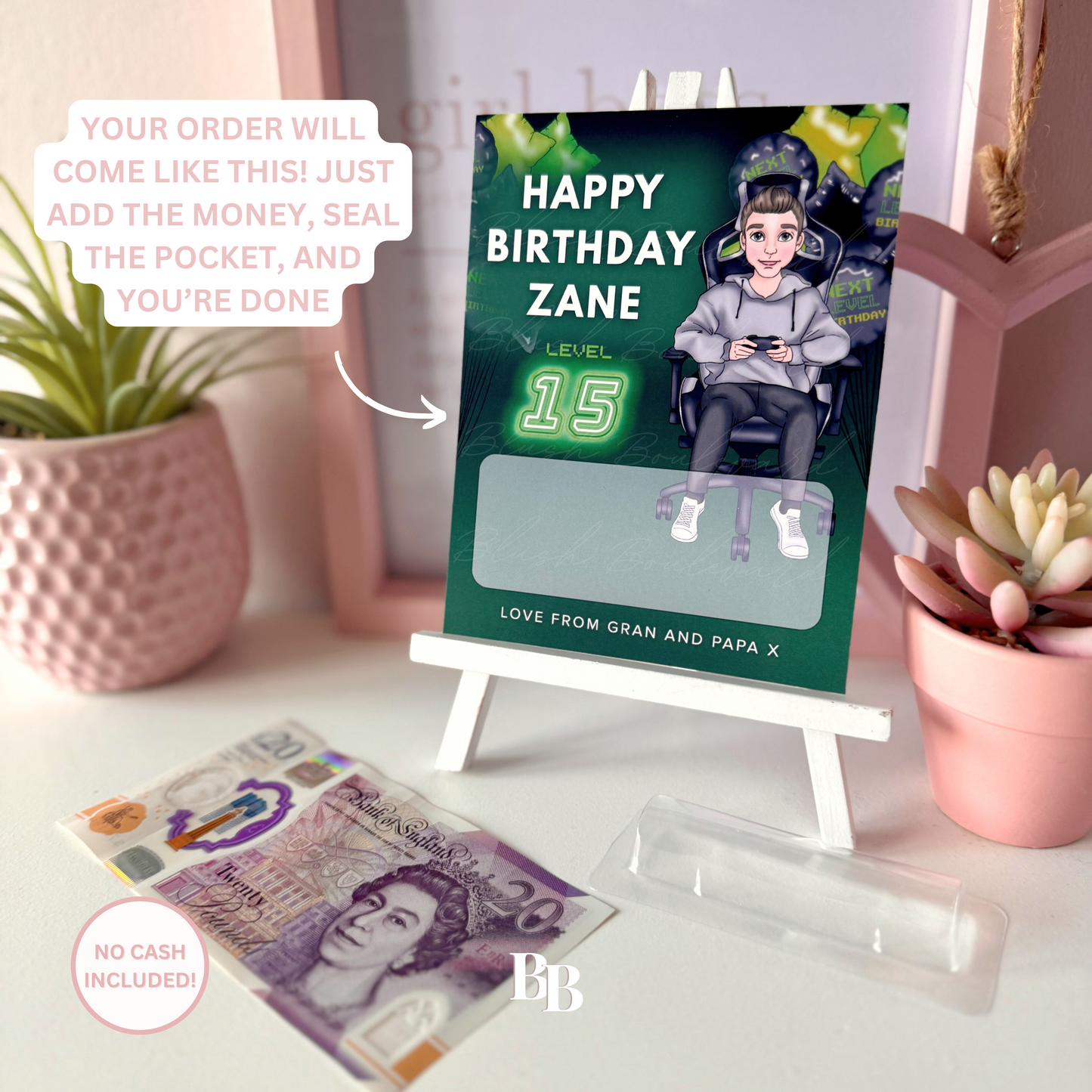 Teens Green Gaming Birthday Money Pocket