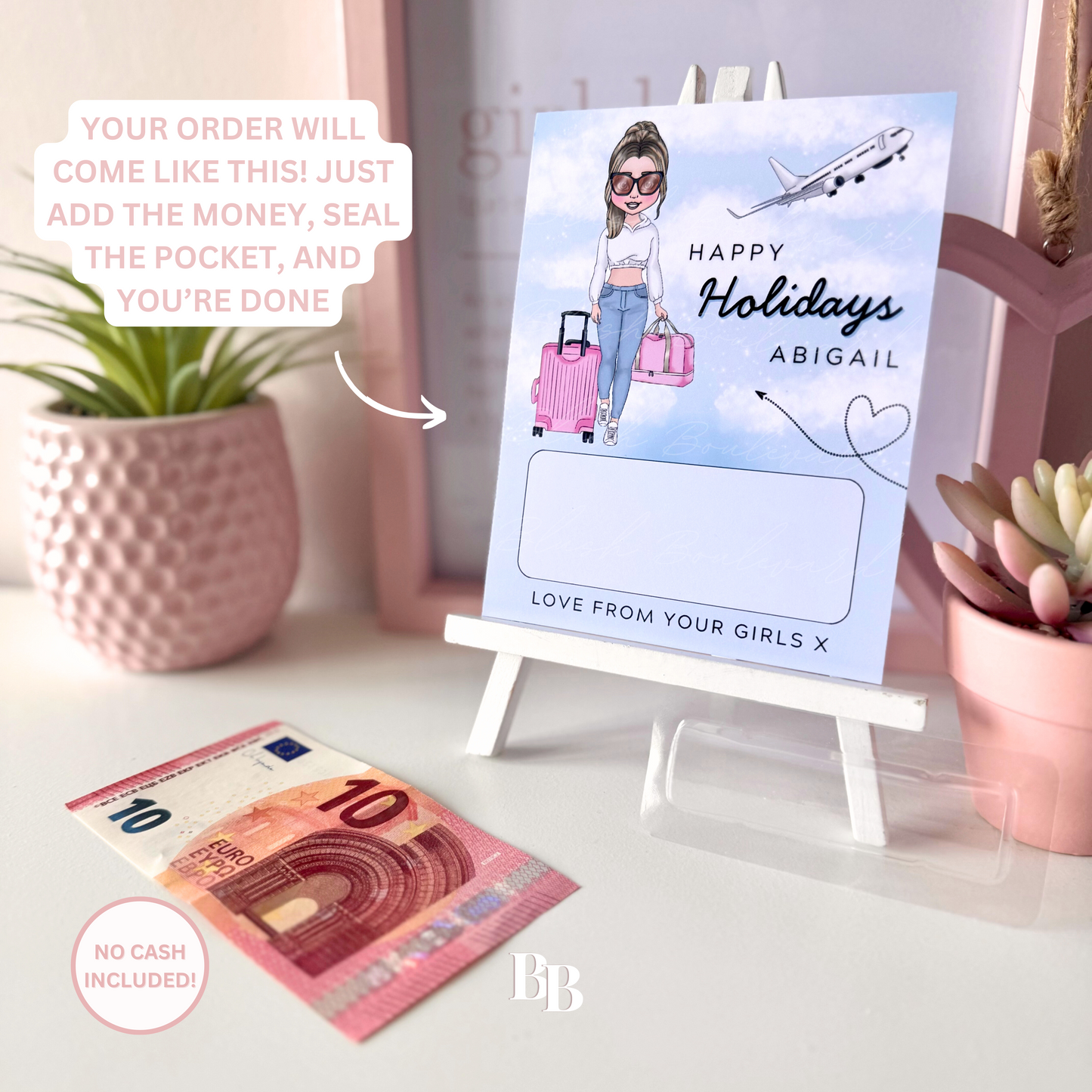 Happy Holidays Girls Money Pocket