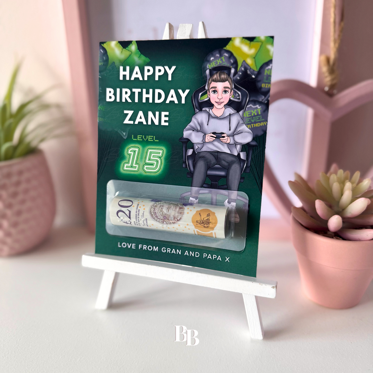 Teens Green Gaming Birthday Money Pocket