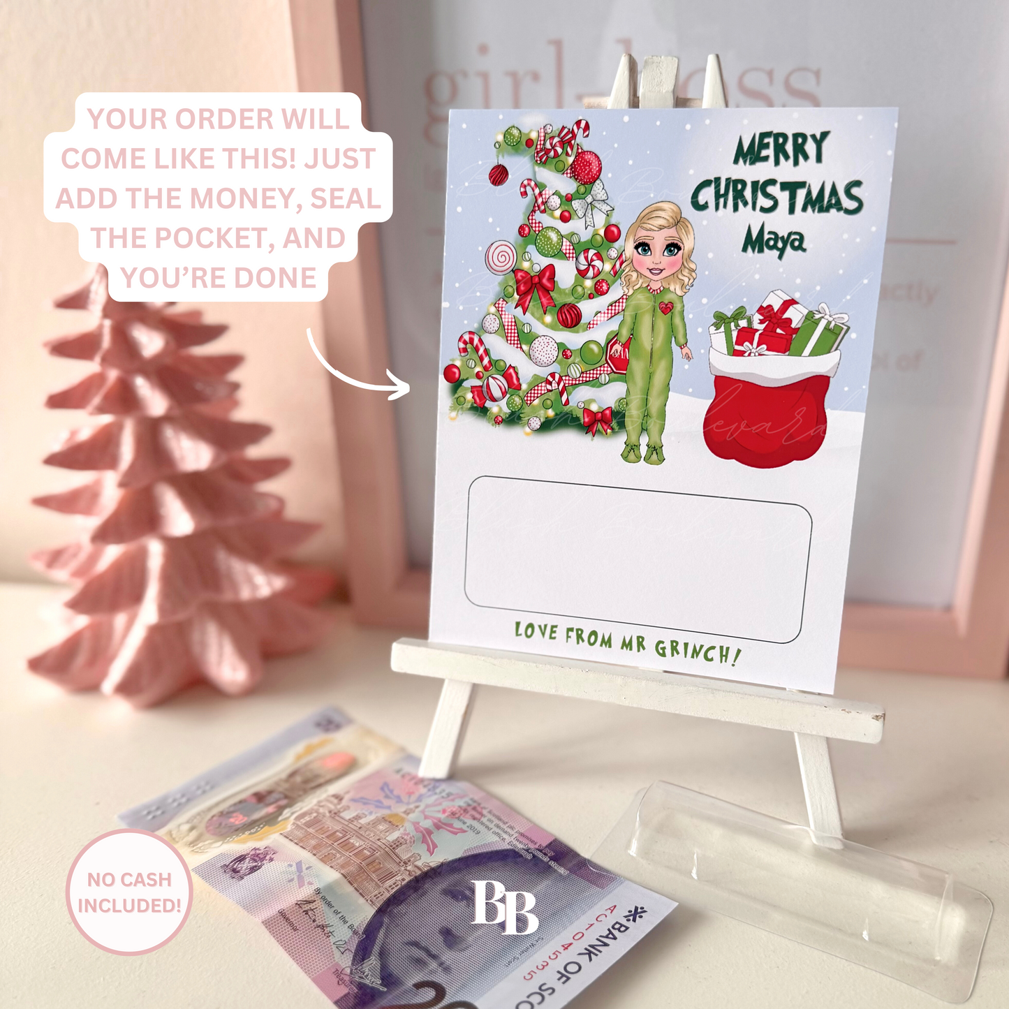 Toddler Girl Grinch Christmas Money Pocket