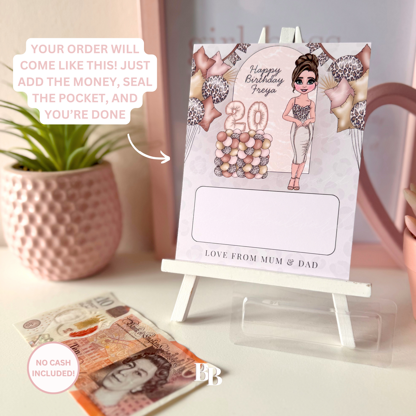 Leopard Print Birthday Money Pocket