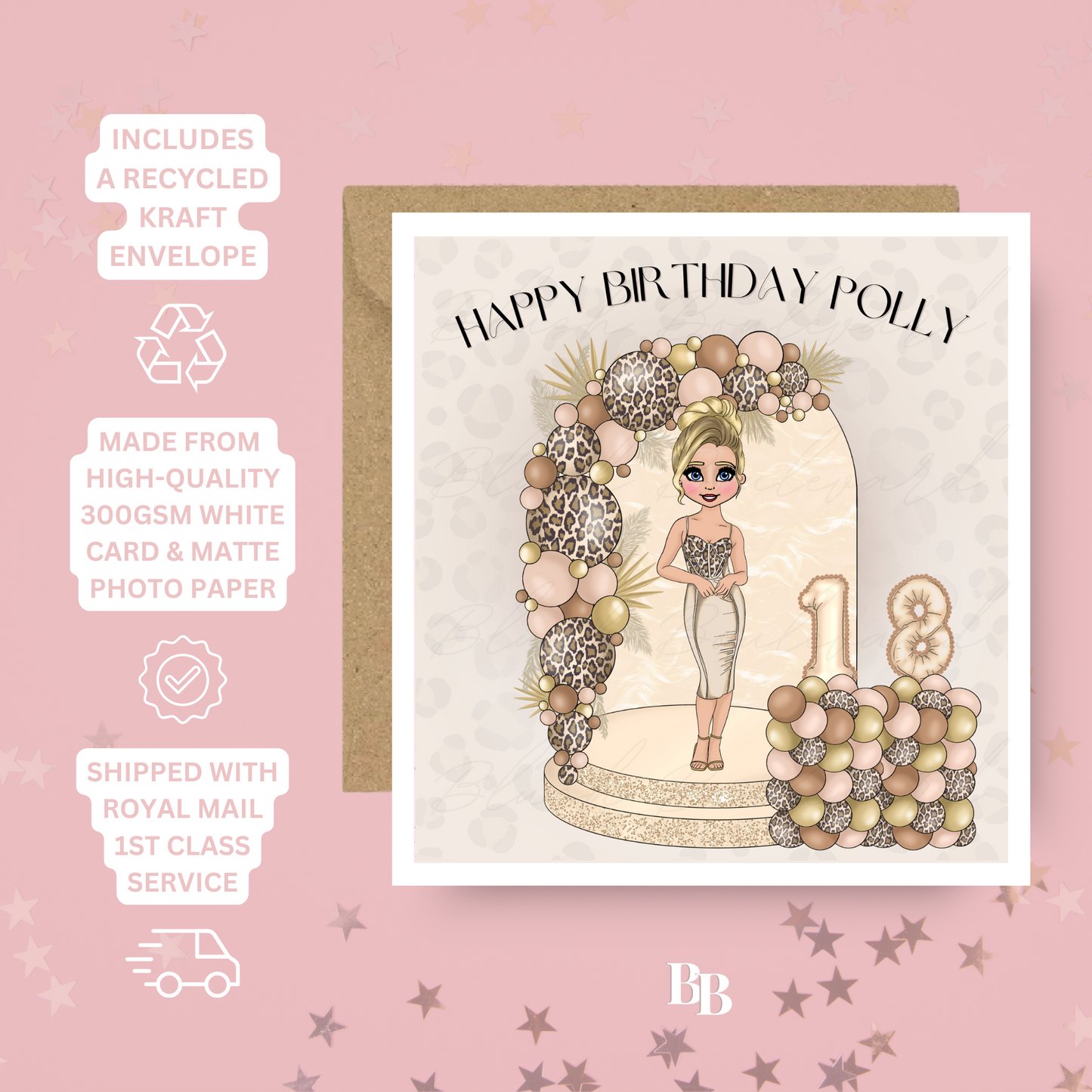Personalised Leopard Print Age Birthday Card
