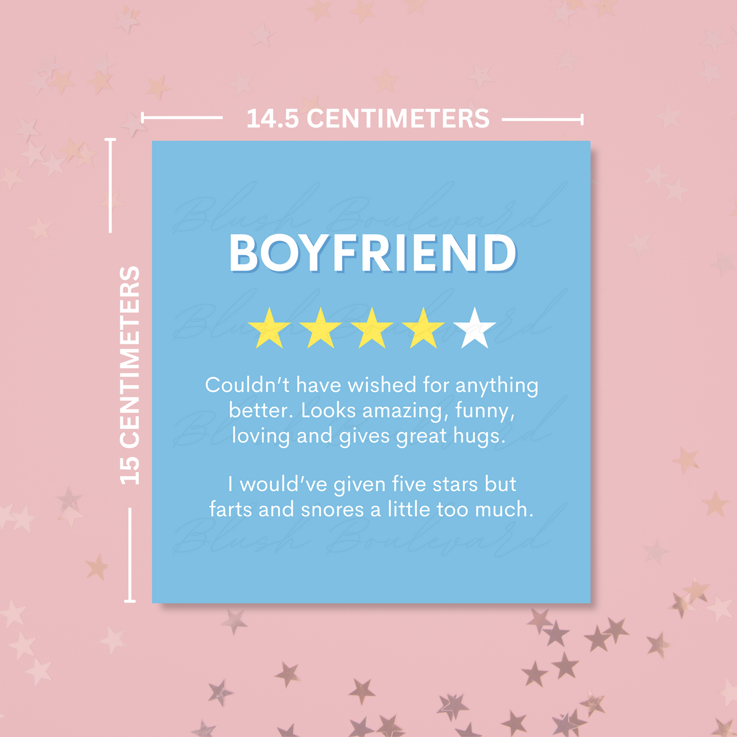 Boyfriend Star Rating Review Card