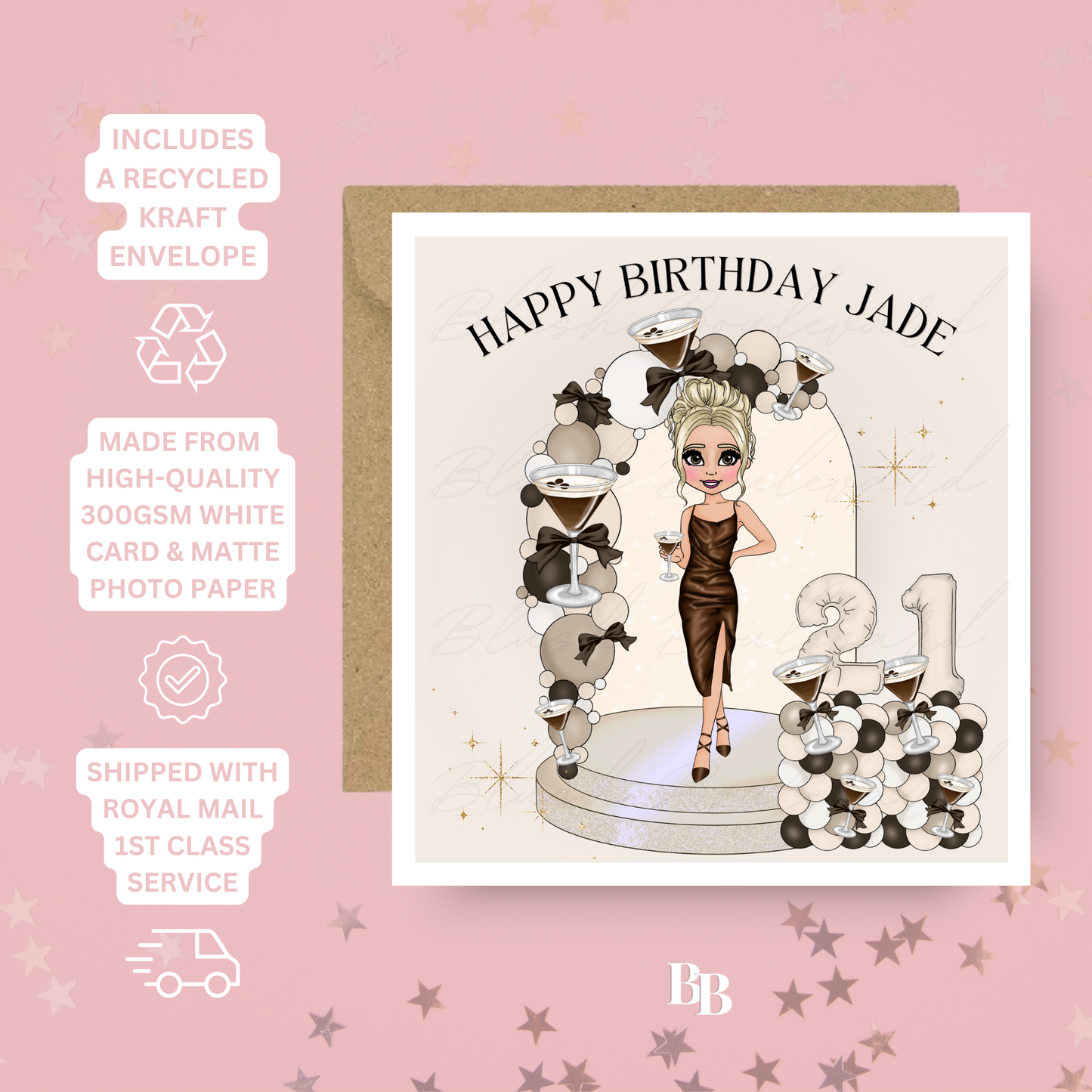 Personalised Espresso Martini Age Birthday Card