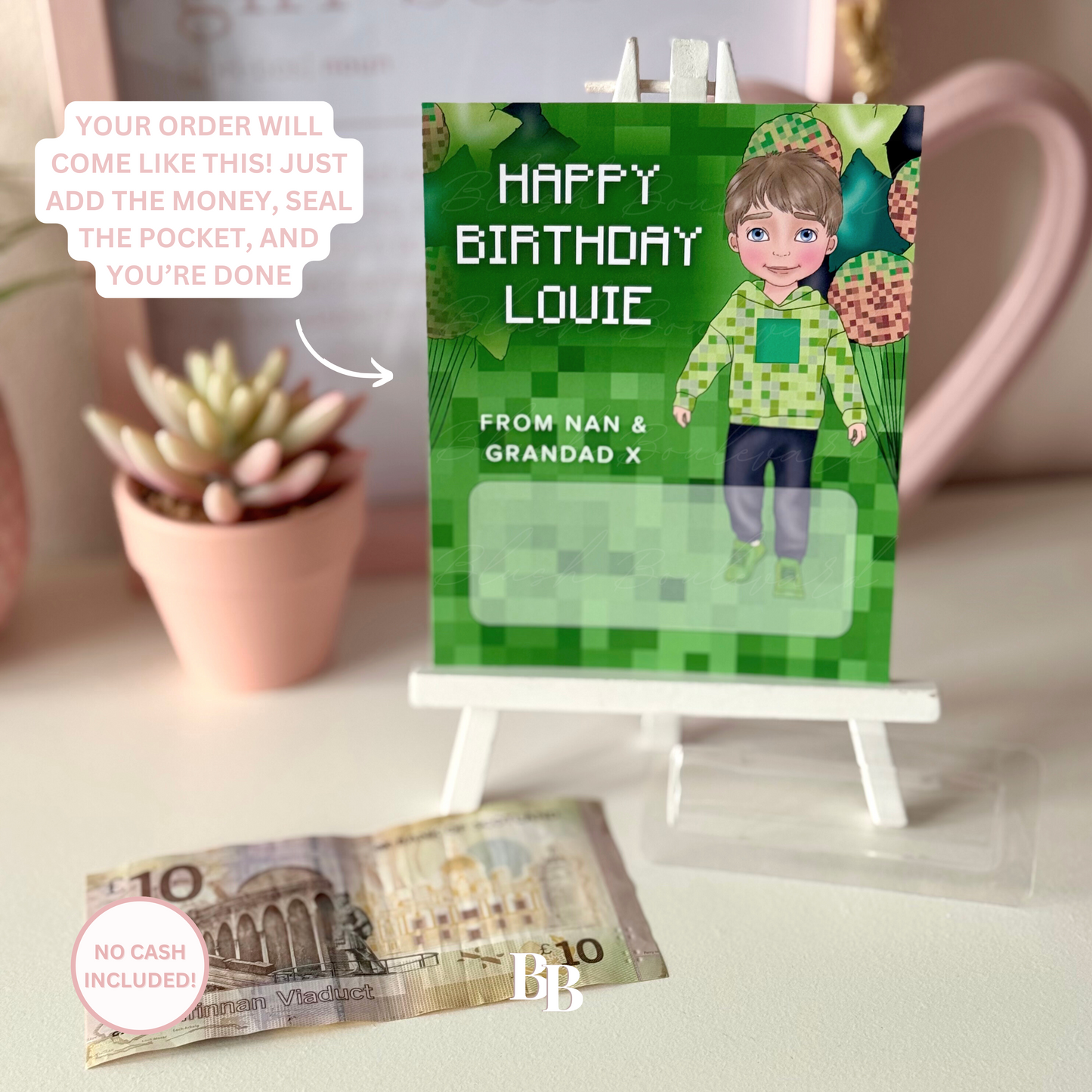 Boys Minecraft Birthday Money Pocket