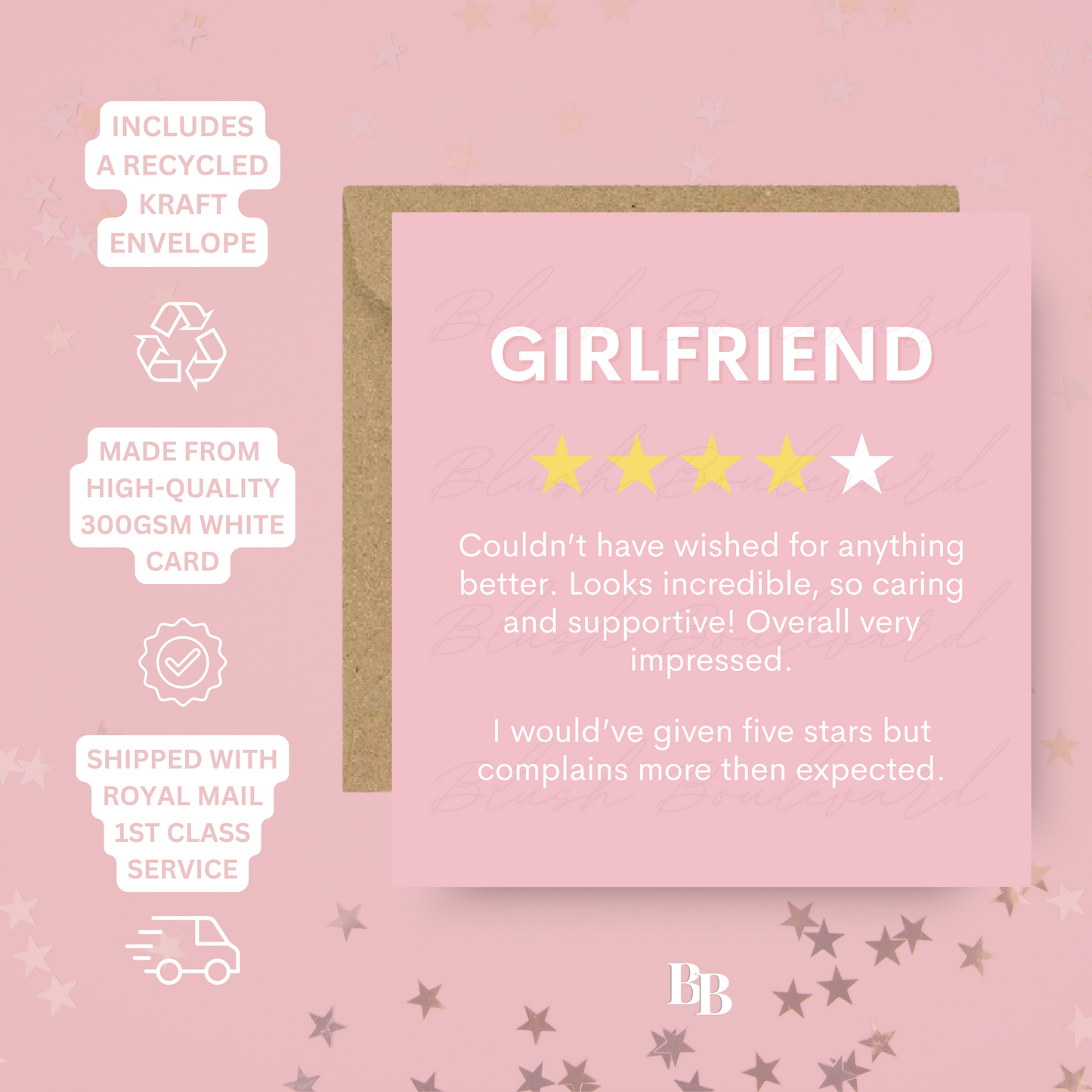 Girlfriend Star Rating Review Card