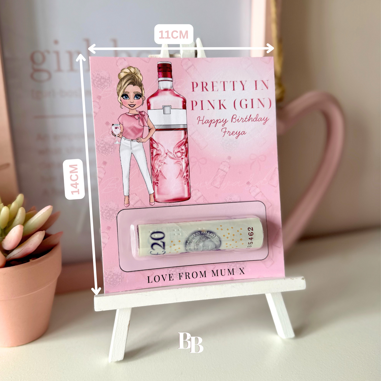 Pink Gin Birthday Money Pouch