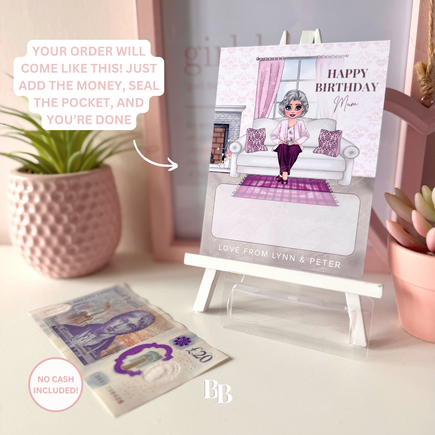 Older Woman Birthday Money Pouch
