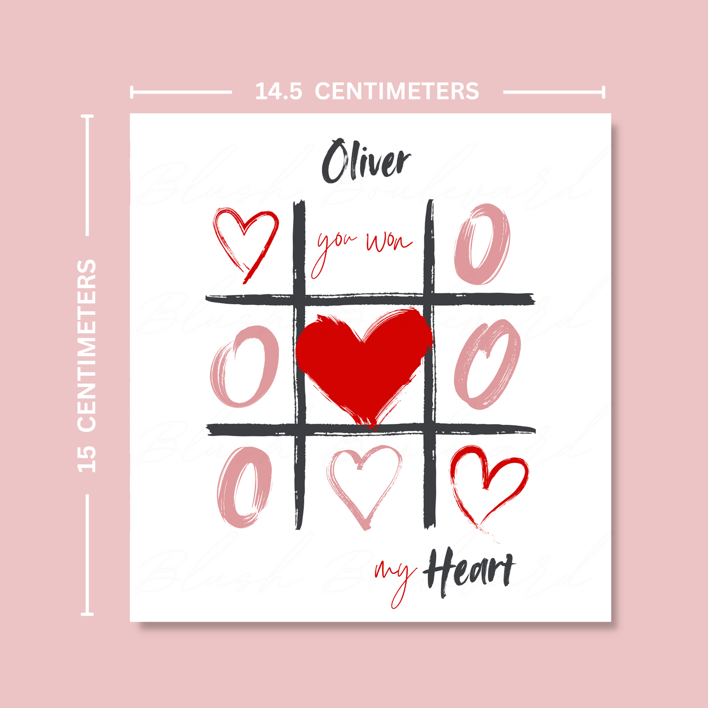 Personalised Tic-Tac-Toe Valentine Card