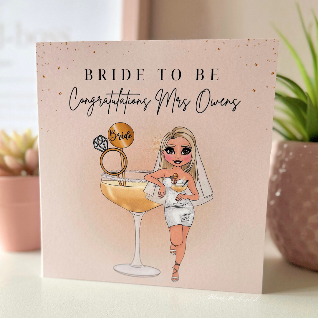 Personalised Bride To Be Congratulations Card