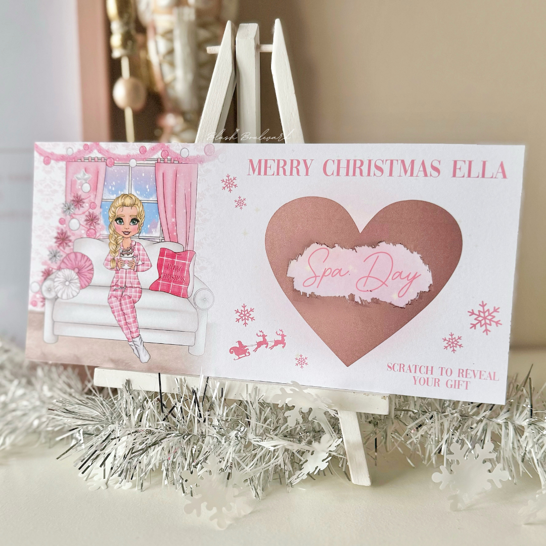 Personalised Pink Scratch Off Gift Christmas Ticket