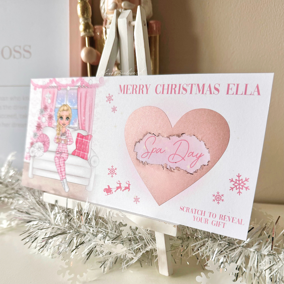 Personalised Pink Scratch Off Gift Christmas Ticket
