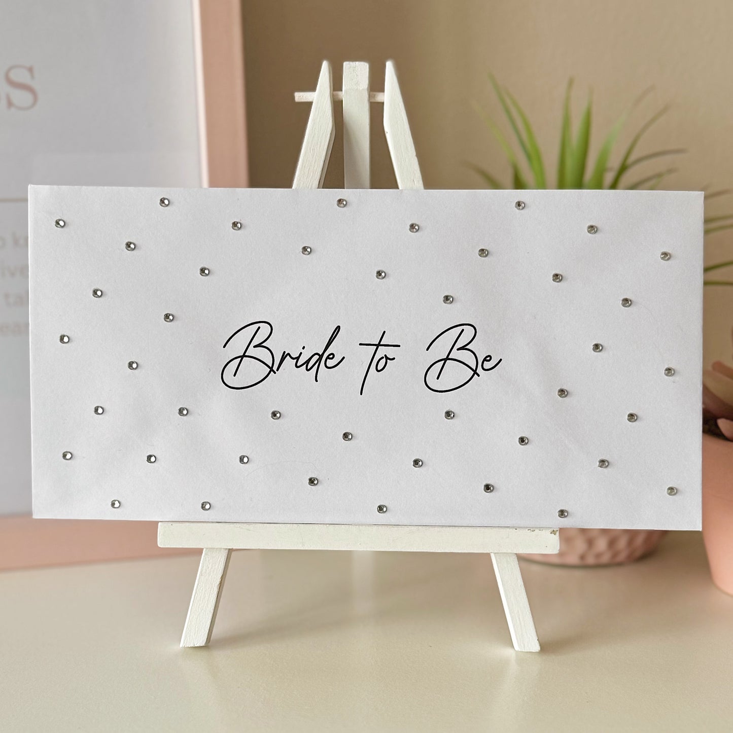 Bride To Be Rhinestone White Envelope