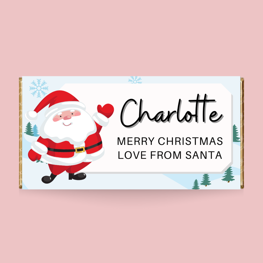 Personalised Chocolate Bar from Santa Claus - Blush Boulevard Chocolate Bar