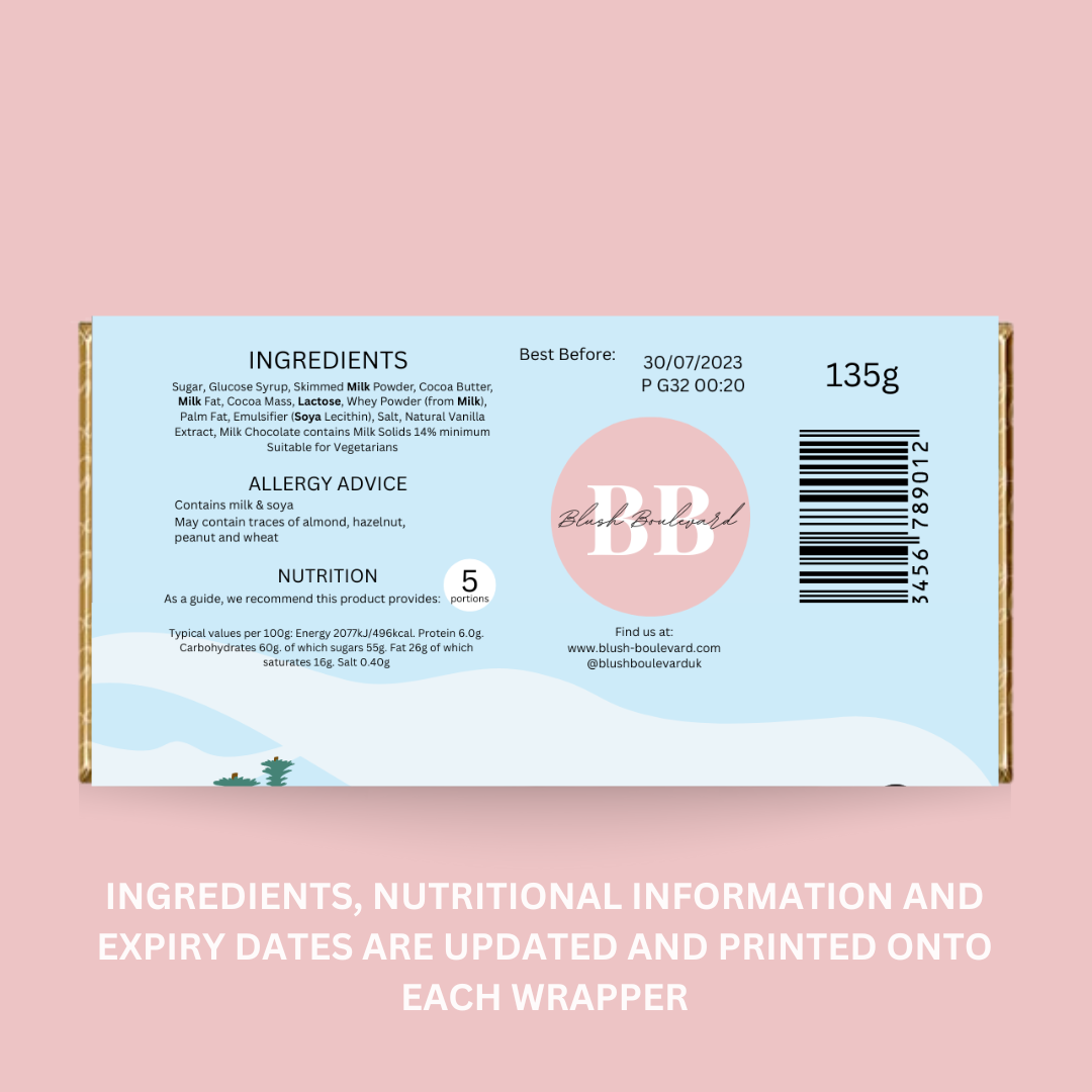 Personalised Chocolate Bar from Santa Claus - Blush Boulevard Chocolate Bar