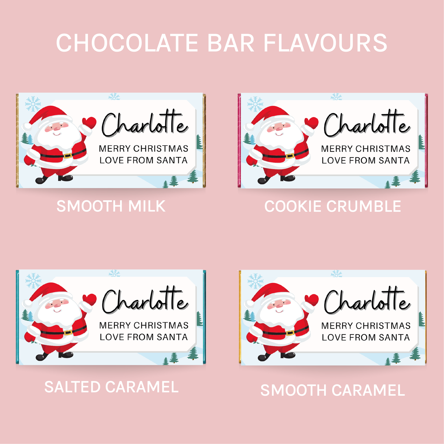 Personalised Chocolate Bar from Santa Claus - Blush Boulevard Chocolate Bar