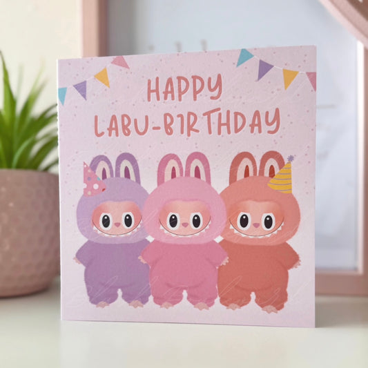 Labubu Crew Happy Birthday Card