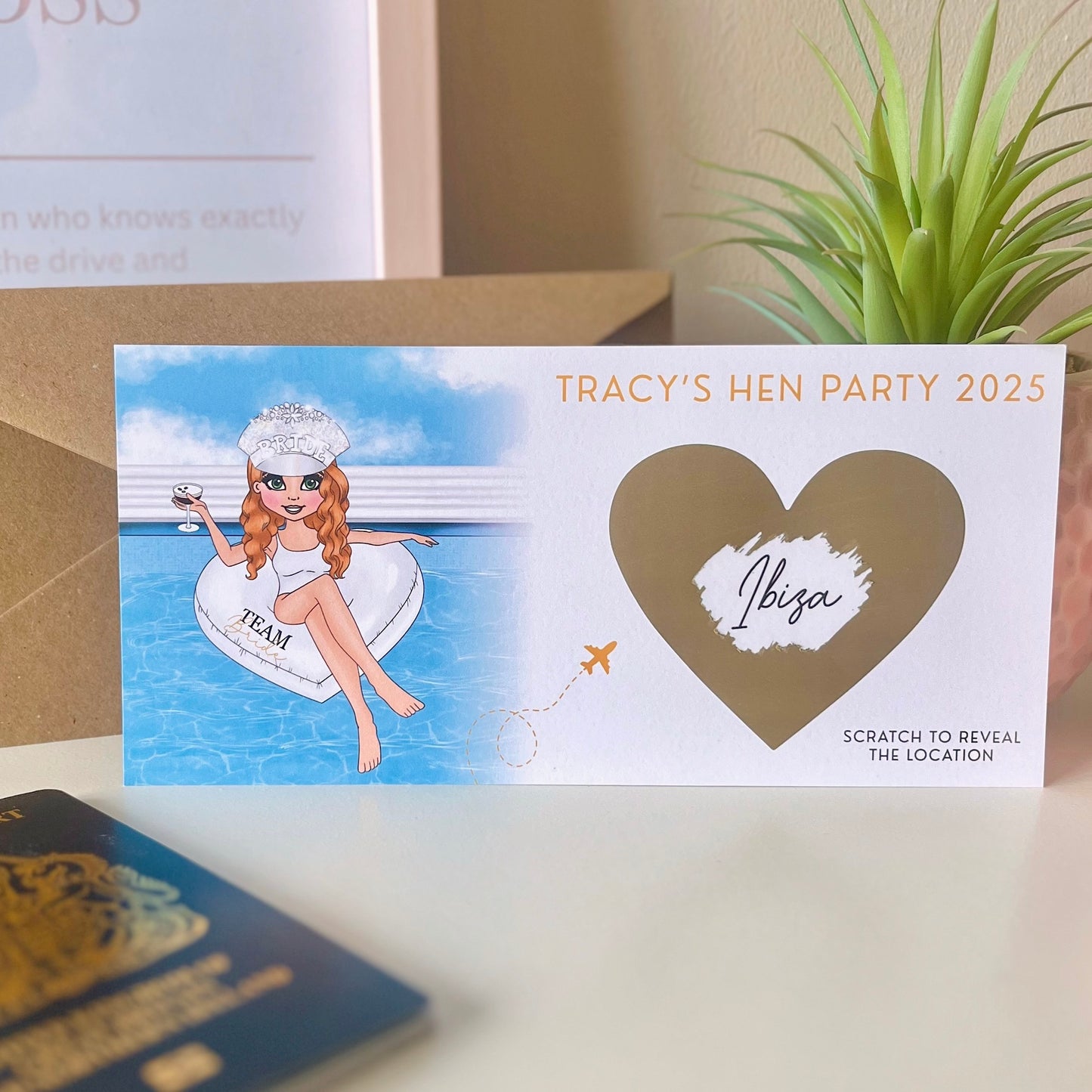 Personalised Hen Party Vacation Surprise Ticket