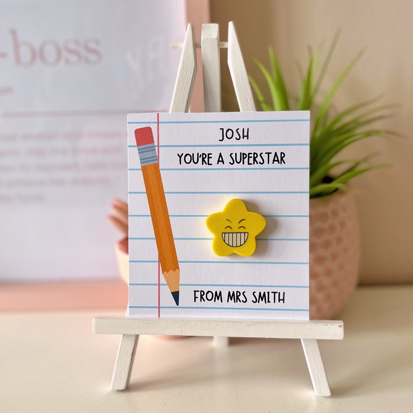 Personalised Student Eraser Gift - Blush Boulevard Eraser Gift