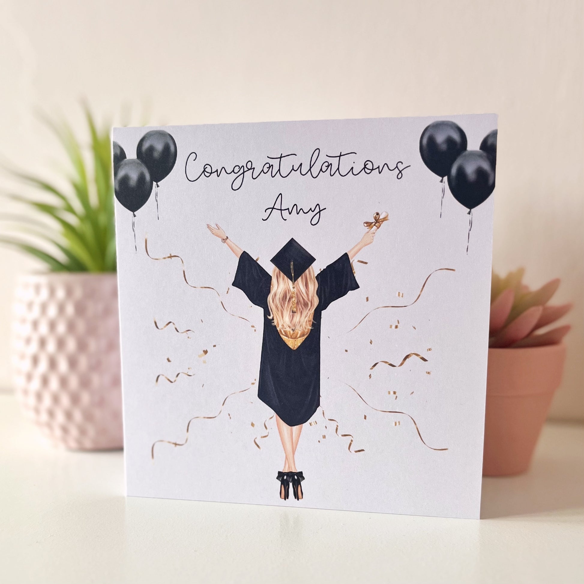 Personalised Congratulations Graduation Card - Blush Boulevard Greeting Card