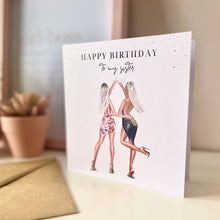 Load image into Gallery viewer, Personalised Happy Birthday to My Sister Card - Blush Boulevard Greeting Card
