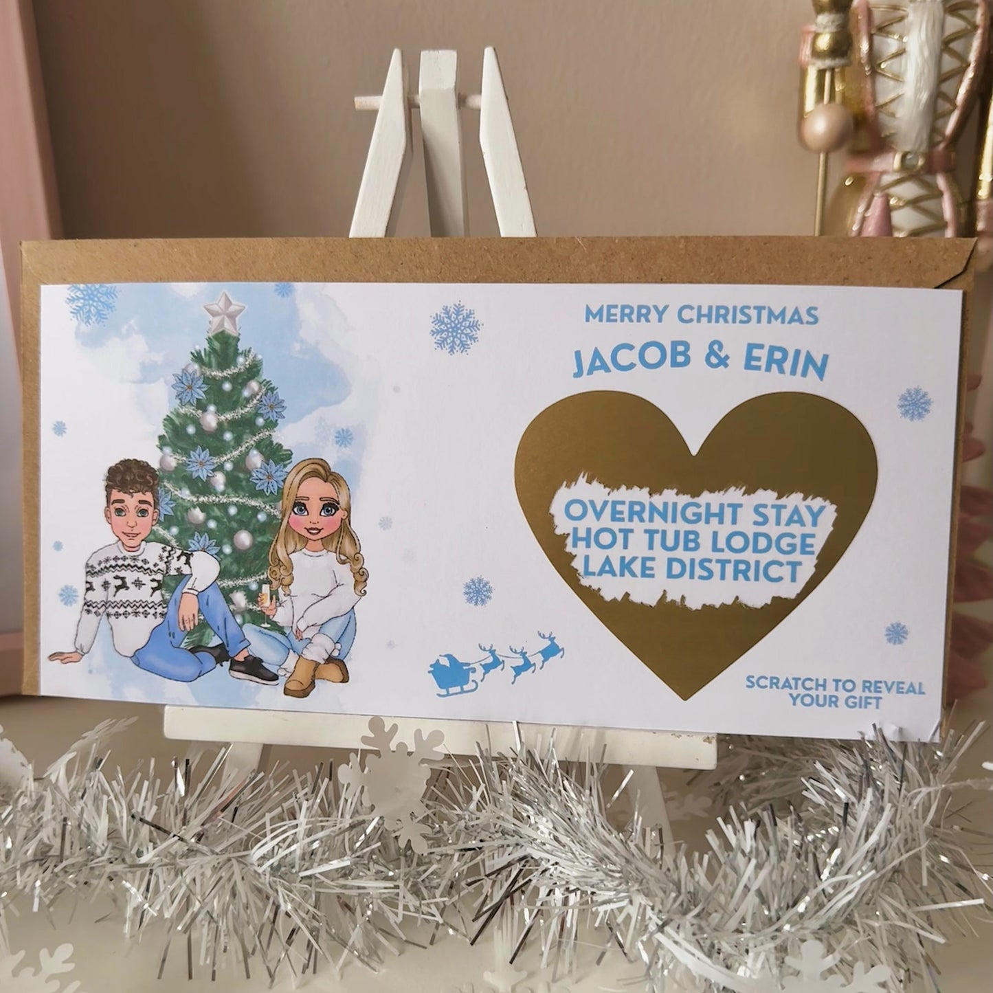 Personalised Couple Scratch-Off Christmas Gift Ticket