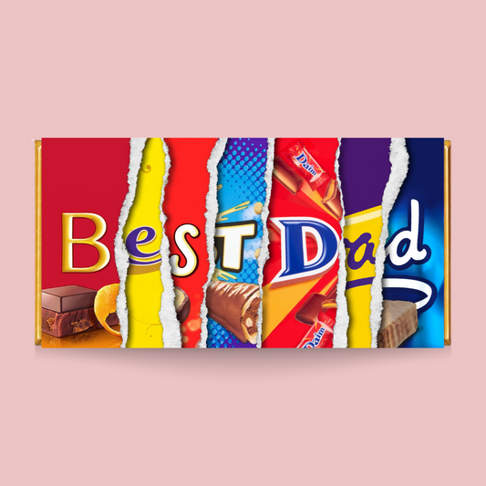 Best Dad Galaxy Smooth Caramel Chocolate Bar - Blush Boulevard Chocolate Bar