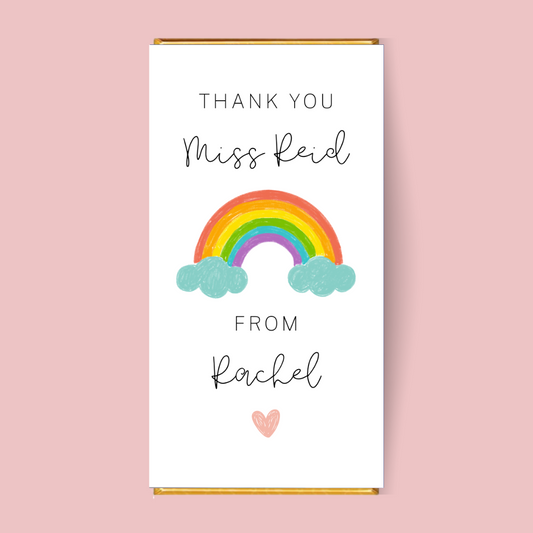 Thank You Teacher Rainbow Chocolate Bar - Blush Boulevard Chocolate Bar