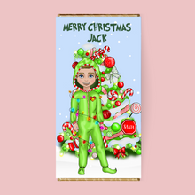 Load image into Gallery viewer, Personalised Grinch Galaxy Smooth Milk Chocolate Bar
