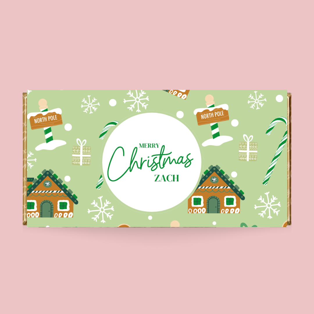 Personalised Green Christmas Galaxy Smooth Milk Chocolate Bar