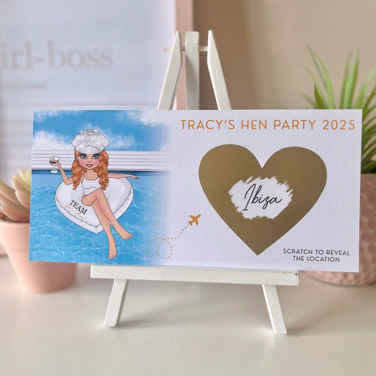 Personalised Hen Party Vacation Surprise Ticket