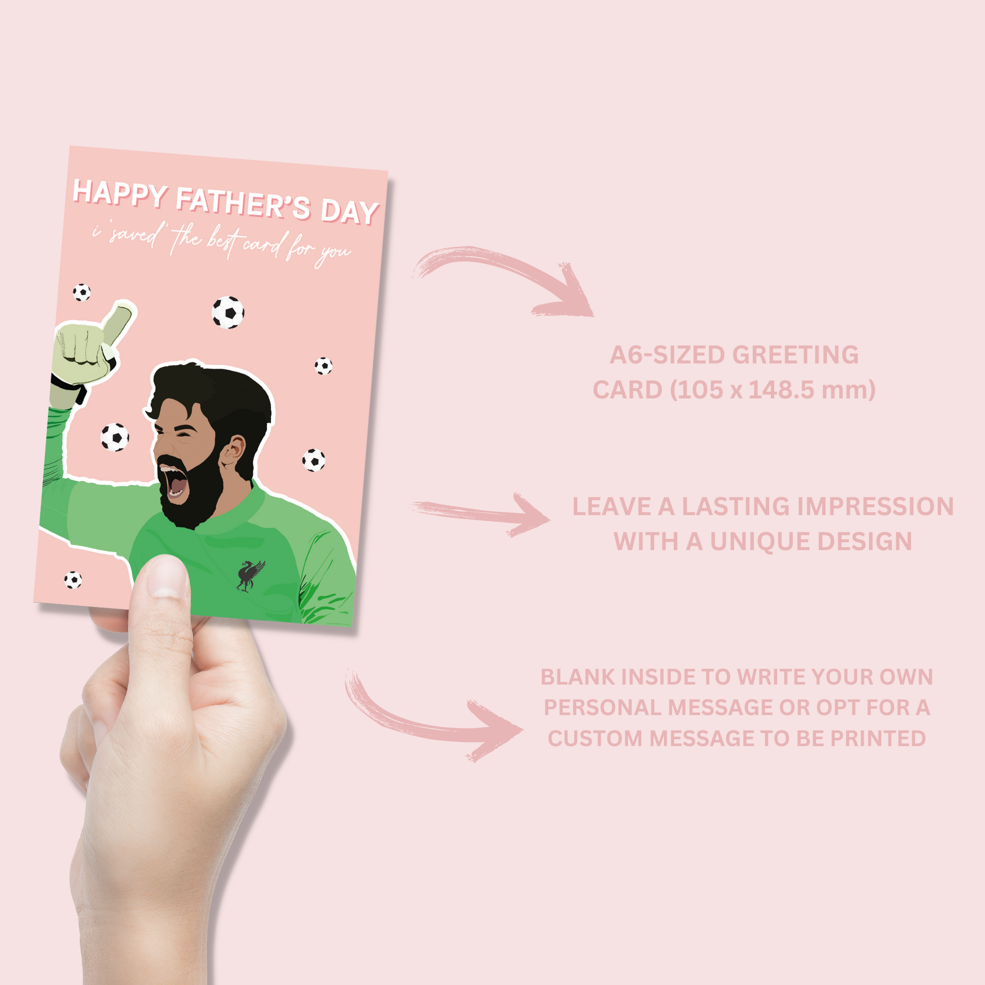 Alisson Becker Liverpool Father's Day Keeper Card - Blush Boulevard Greeting Card